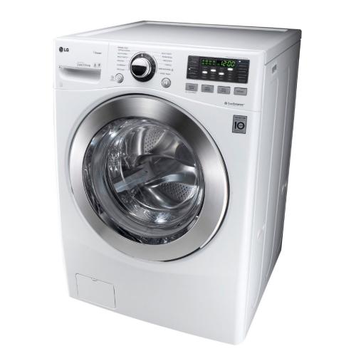 LG WM3070HWA 27 Inch Front-Load Washer with 3.7 cu. ft. Capacity, 12 Wash Cycles, 11 Options, Steam Option, SenseClean, TurboWash Technology and Dual LED Display: White