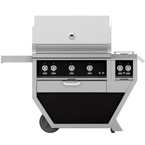 Hestan GSBR36CX2LPBK Grill, (3) Sear, Rotisserie, Deluxe Cart W/ Side Burner, 36-