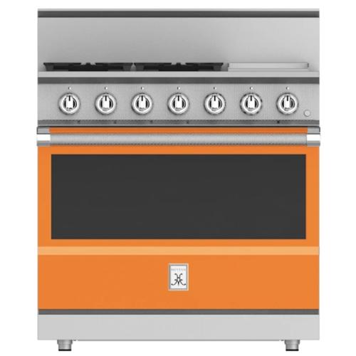 Hestan KRG364GDLPOR Range, 4 Burner With Griddle, All Gas, 36-Inch - Lp - Orange