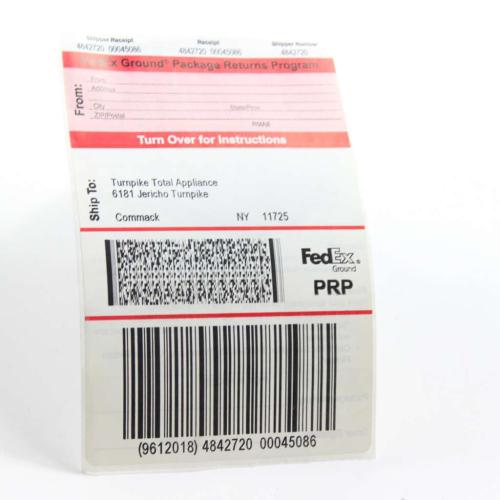 Delonghi Part# PRP-COMMACK Return Service Label (OEM)