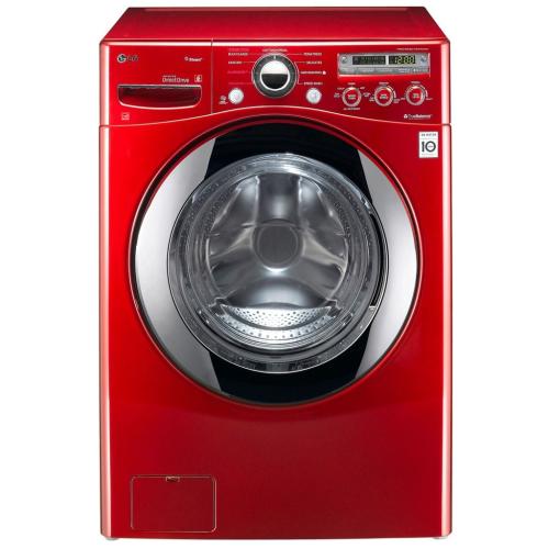 LG WM2650HRA 27 Inch 3.6 cu. ft. Front Load Washer with 9 Wash Cycles, 1,200 RPM, Steam, AAFA Certified Allergiene Cycle, NSF Certified Sanitary Cycle, SmartDiagnosis, TrueBalance Anti-Vibration System and ENERGY STAR Certification: Wild Cherry Red