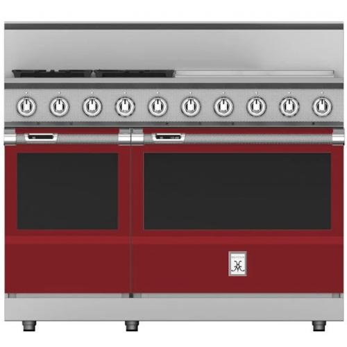 Hestan KRD484GDLPBG Range, 4 Burner With 24-Inch Griddle, Dual Fuel, 48-Inch -Lp