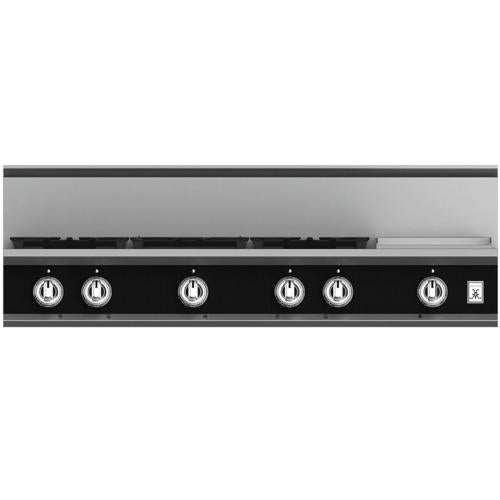 Hestan KRT485GDNGBK Rangetop, 5 Burner With Griddle, 48-Inch - Ng - Black
