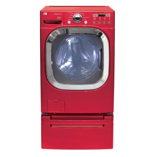 LG WM2801HRA 27 Inch Front-Load Washer with 4.5 cu. ft. Capacity, 9 Wash Cycles, SteamFresh/SteamWash/Allergen Cycle, SenseClean, Child Lock, Stainless Steel Tub: Wild Cherry Red