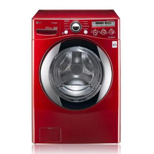 LG WM2550HRCA 27 Inch Front-Load Washer with 3.7 cu. ft. Capacity, 9 Wash Programs, SteamFresh/Allergiene Cycles, 11 Options, ColdWash Option and LoadSense Sensor: Wild Cherry Red