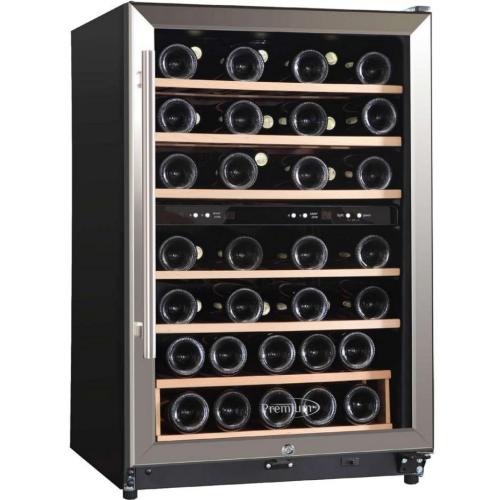 Midea PWC456MS 45-Bottle Freestanding Wine Cooler - Stainless Look