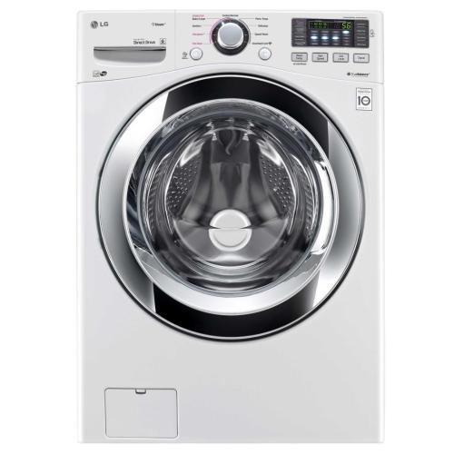 LG WM3370HWA 27 Inch 4.3 cu. ft. Front Load Washer with 7 Wash Cycles, 1,300 RPM, Steam Cycle, LG Twin Wash Compatibility, Allergiene Cycle, SenseClean, LoDecibel Quiet Operation, NeveRust Stainless Steel Drum and ENERGY STAR Certification: White
