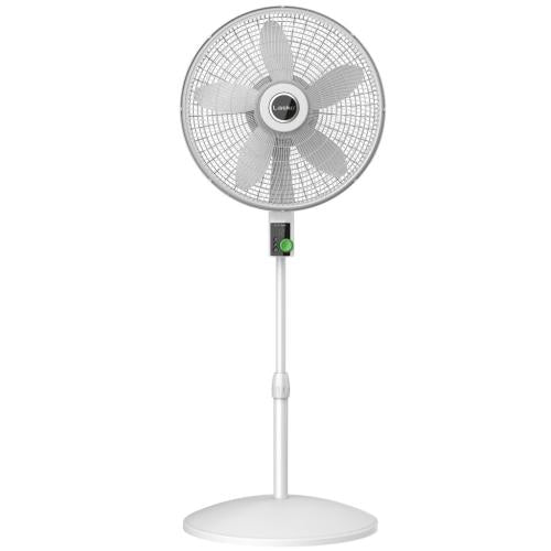 Lasko S18705 18-Inch Ecoquiet Dc Motor Pedestal Fan, White