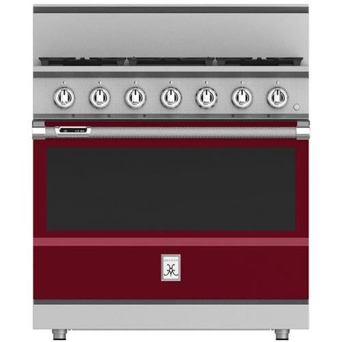 Hestan KRDS365NGBG Range, Smart, 5 Burner, Dual Fuel, 36-Inch - Ng - Burgundy