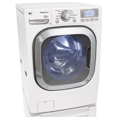 LG WM3001HWA 27 Inch Front-Load Steam Washer with 4.5 cu. ft. Capacity, 9 Wash Cycles, 1300 RPM Spin Speed and Menu Driven LCD Controls: White