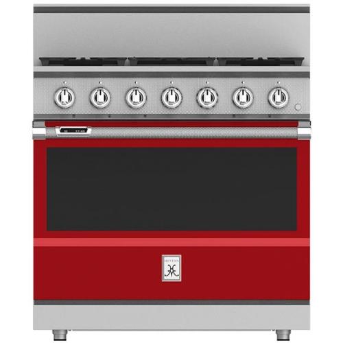Hestan KRDS365NGRD Range, Smart, 5 Burner, Dual Fuel, 36-Inch - Ng - Red