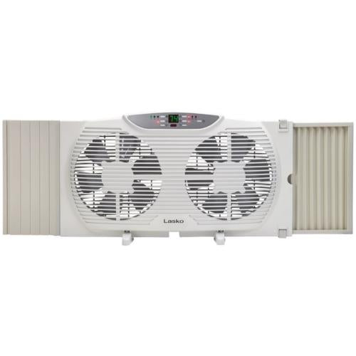 Lasko W09550 Electrically Reversible Twin Window Fan With Remote Control