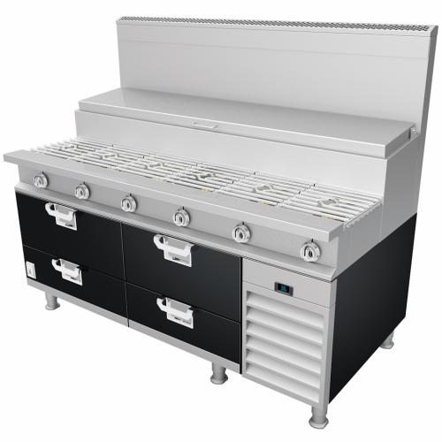 Hestan HRBSC72BK Refrigerated Base, Cold Rail, 72-Inch , Self-Contained, Asse