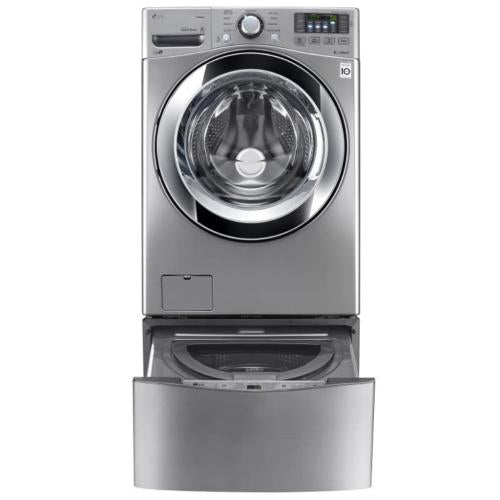LG WM3370HVA 27 Inch 4.3 cu. ft. Front Load Washer with 7 Wash Cycles, 1,300 RPM, Steam Cycle, LG Twin Wash Compatibility, Allergiene Cycle, SenseClean, LoDecibel Quiet Operation, NeveRust Stainless Steel Drum and ENERGY STAR Certification