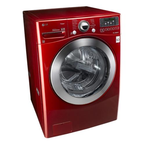 LG WM3070HRA 27 Inch Front-Load Washer with 3.7 cu. ft. Capacity, 12 Wash Cycles, 11 Options, Steam Option, SenseClean, TurboWash Technology and Dual LED Display: Wild Cherry Red