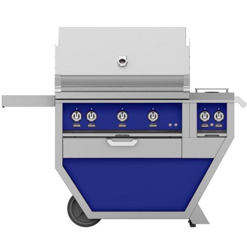 Hestan GMBR36CX2NGBU Grill, (2) Trellis, (1) Sear, Rotisserie, Deluxe Cart W/ Sid