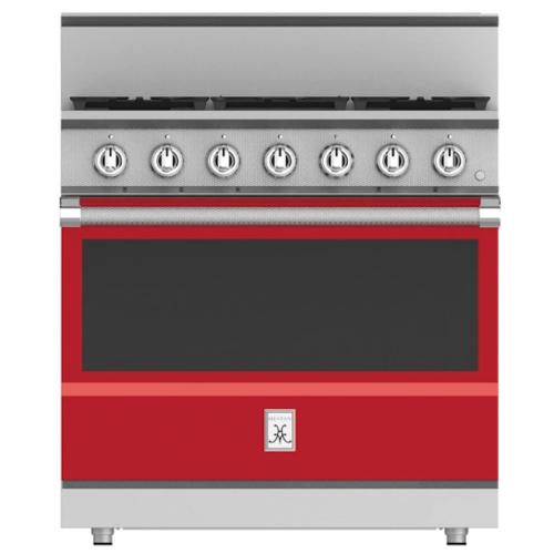 Hestan KRG365NGRD Range, 5 Burner, All Gas, 36-Inch - Ng - Red