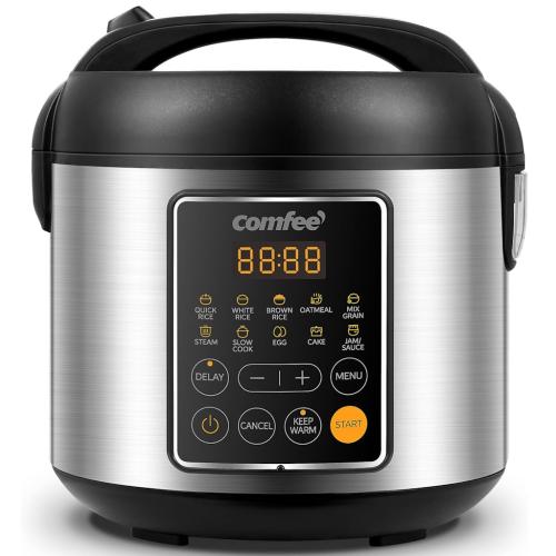 Midea CRD20LB1BSS COMFEE' 450W Intelligent Digital Rice Cooker & Steamer