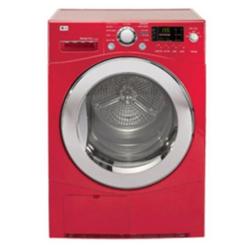 LG WM1355HR 24 Inch Compact Front Load Washer with 2.3 cu. ft. Capacity, 9 Washing Cycles, Sanitary Cycle, LoDecibel Quiet Operation, Direct Drive Motor and Dual LED Electronic Controls: Wild Cherry Red