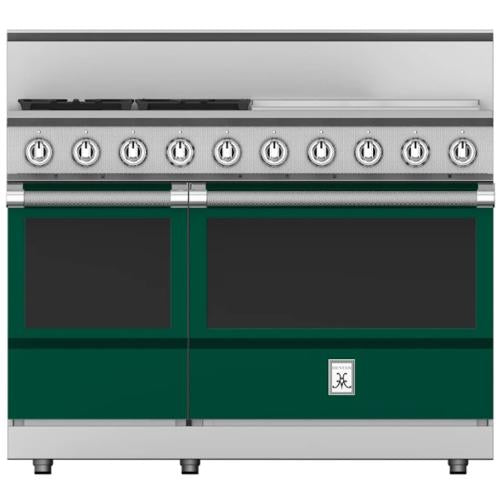 Hestan KRG484GDNGGR Range, 4 Burner With Griddle, All Gas, 48-Inch - Ng - Green