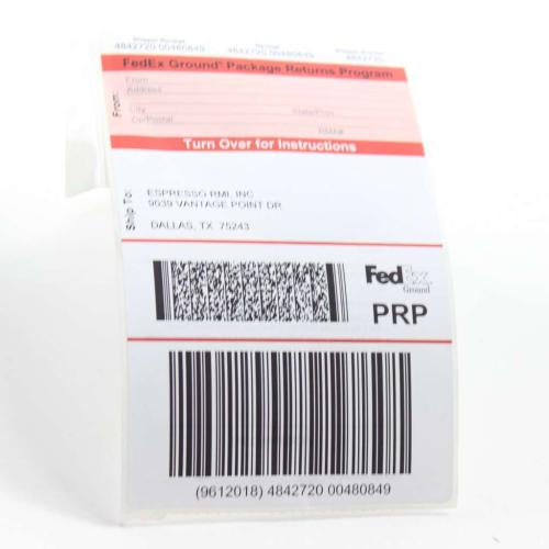 Delonghi Part# PRP-DALLAS Return Service Label (OEM)