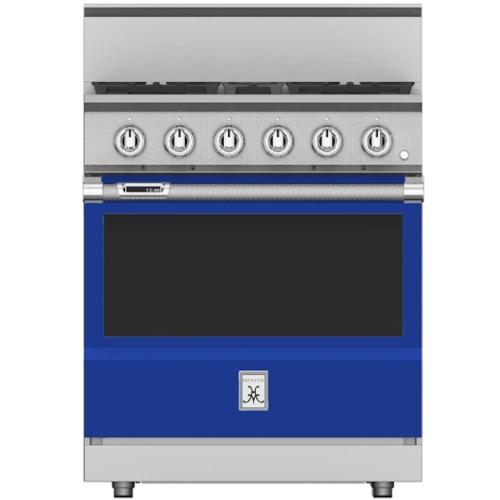 Hestan KRD304NGBU Range, 4 Burner, Dual Fuel, 30-Inch -Ng-Blue