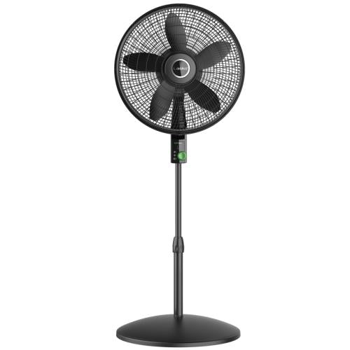Lasko S18708 18-Inch Ecoquiet Dc Motor Pedestal Fan, Black
