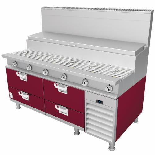 Hestan HRBSC72BG Refrigerated Base, Cold Rail, 72-Inch , Self-Contained, Asse