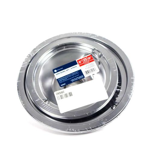 GE Cooking Product Chrome Cooktop Drip Pan Set (4 Pack) GE68C