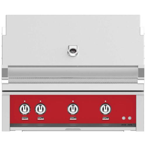 Hestan GABR36NGRD Grill, Built-In, (3) Trellis, Rotisserie, 36-Inch - Ng - Red