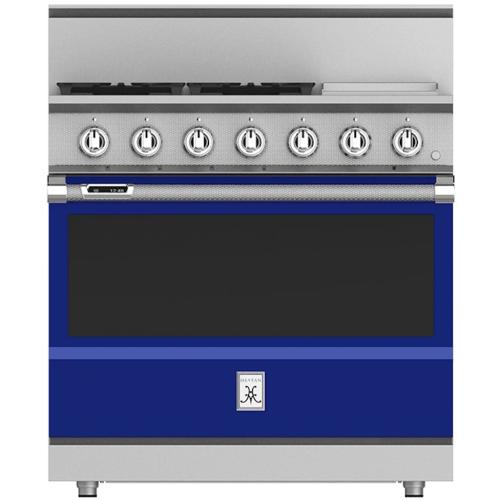 Hestan KRD364GDLPBU Range, 4 Burner With Griddle, Dual Fuel, 36-Inch - Lp - Blue