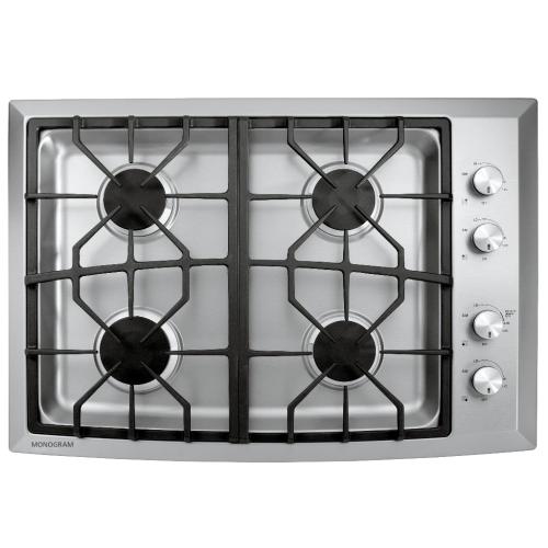 GE ZGU384NSM2SS Monogram 30" Stainless Steel Gas Cooktop (Natural Gas)