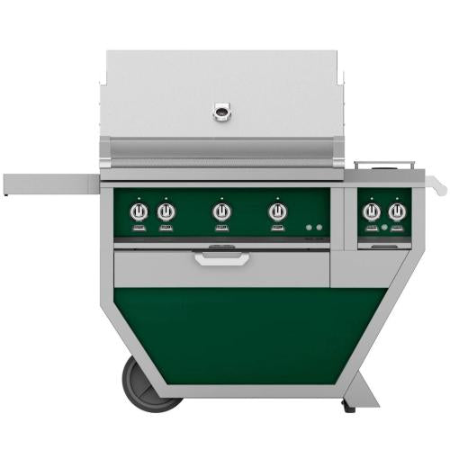 Hestan GSBR36CX2NGGR Grill, (3) Sear, Rotisserie, Deluxe Cart W/ Side Burner, 36-