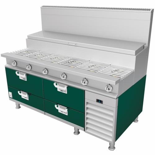 Hestan HRBSC72GR Refrigerated Base, Cold Rail, 72-Inch , Self-Contained, Asse