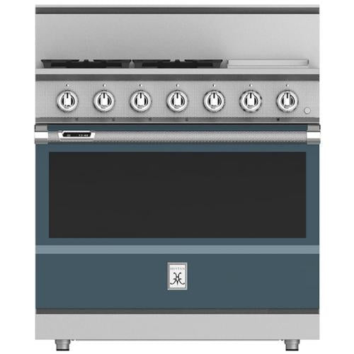 Hestan KRD364GDNGGG Range, 4 Burner With Griddle, Dual Fuel, 36-Inch - Ng - Dark