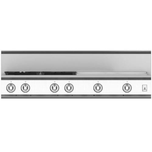 Hestan KRT484GDLPWH Rangetop, 4 Burner With Griddle, 48-Inch - Lp - White