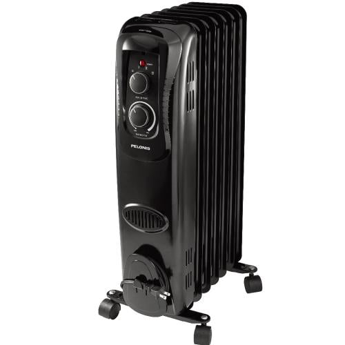 Midea HO17LA1B 1500W Manual Oil-Filled Radiator Heater, Black