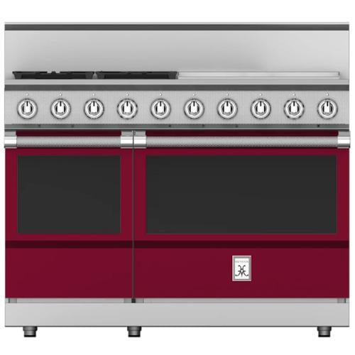Hestan KRG484GDNGBG Range, 4 Burner With Griddle, All Gas, 48-Inch - Ng - Burgun
