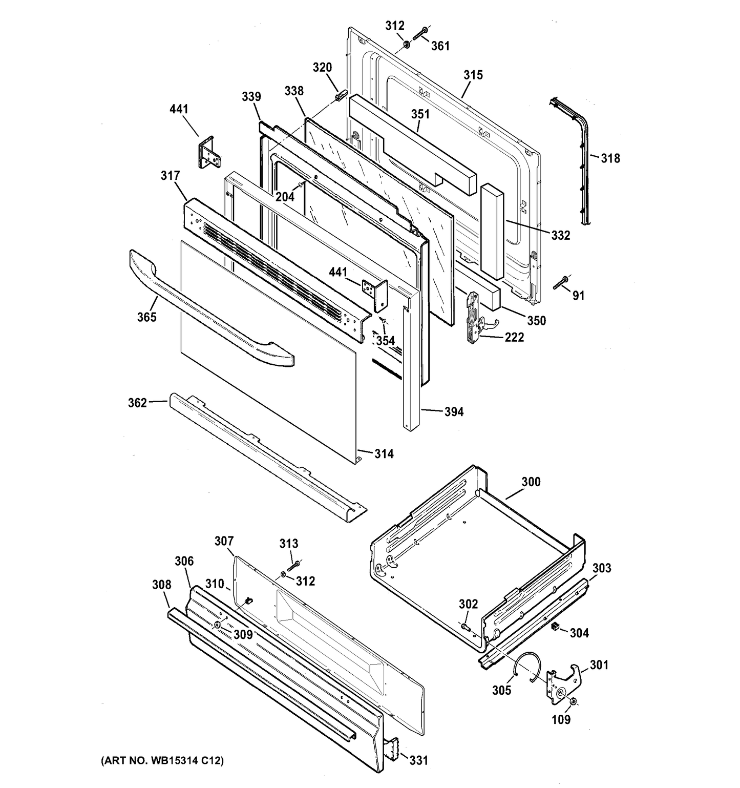 GE Door Hinge WB10X21809