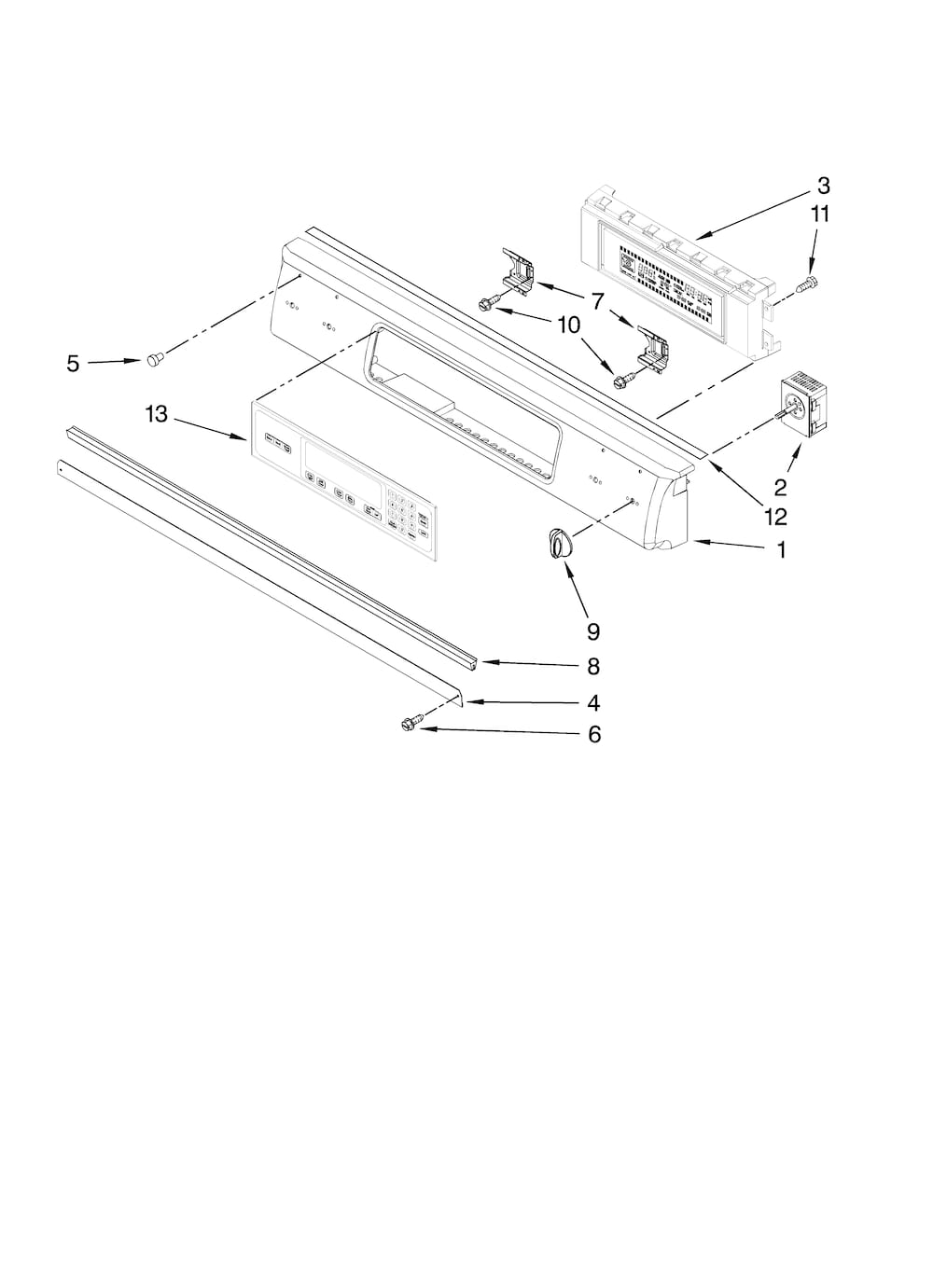 Whirlpool Membrane Switch Panel WP9761566