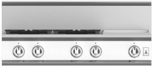 Hestan KRT364GDNGWH 36 Inch Gas Rangetop with 4 Sealed Burners and Griddle - White