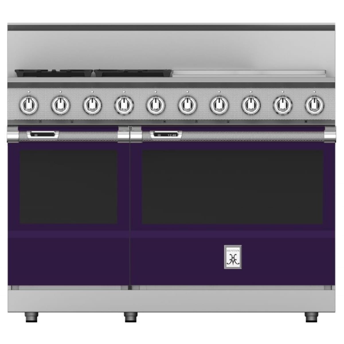 Hestan KRD484GDLPPP 48 inch Duel Fuel 4 Burner Range with 24 Inch Griddle -LP - Purple