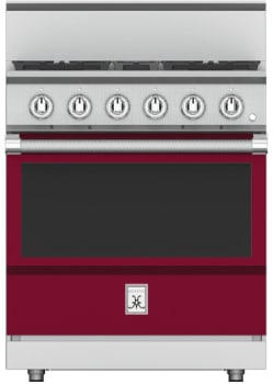 Hestan KRG304LPBG 30 Inch Freestanding Professional Gas Range with 4 Sealed Burners -LP-Burgundy