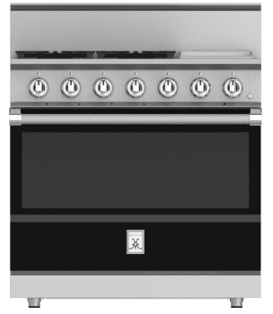 Hestan KRG364GDNGBK 36 Inch Freestanding Professional Gas Range with 4 Sealed Burners - NG - Black