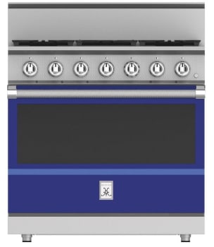 Hestan KRG365NGBU 36 Inch Freestanding Professional Gas Range with 4 Dual-Flow Burner System - NG - Blue