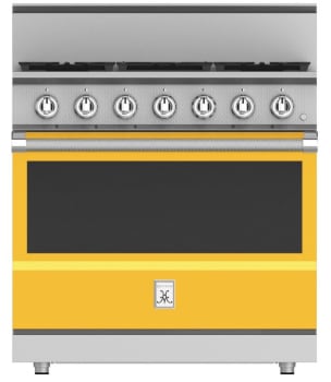 Hestan KRG365NGYW 36 Inch Freestanding Professional Gas Range with 4 Dual-Flow Burner System - NG - Yellow