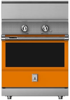 Hestan KRI30BKOR 30 Inch Freestanding Induction Range with 5 Cooking Elements, 5.8 cu. ft. Oven Capacity- Black - Orange