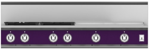 Hestan KRT484GDNGPP 48 Inch Gas Rangetop with 4 Brass Sealed Burners, 24 Inch Infrared Griddle - Purple