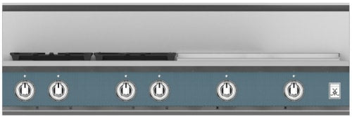 Hestan KRT484GDLPGG 48 Inch Gas Rangetop with 4 Brass Sealed Burners, 24 Inch Infrared Griddle - Dark Gray
