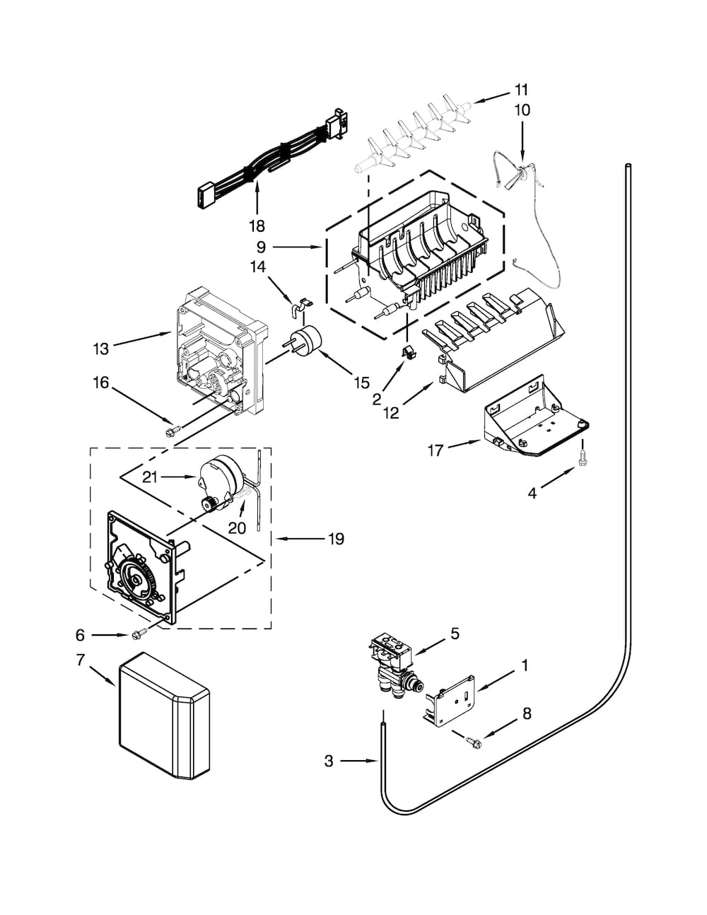 Whirlpool Ice Maker Assembly WPW10756907